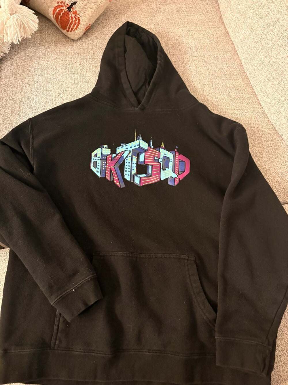 Bucket Squad Hoodie Size YXL Black Graphic BKTSQD Skyline Pullover